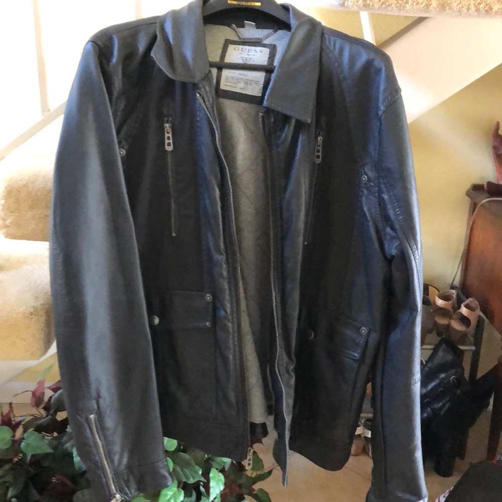 Guess leather jacket for men size XL. Almost new!